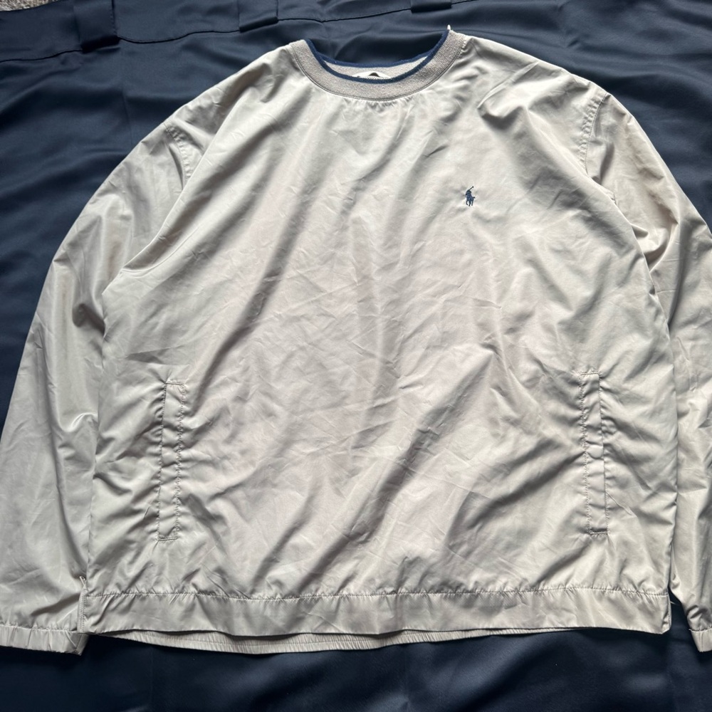 Polo by Ralph Lauren White Sweatshirt Crew Neck golf windbreaker
